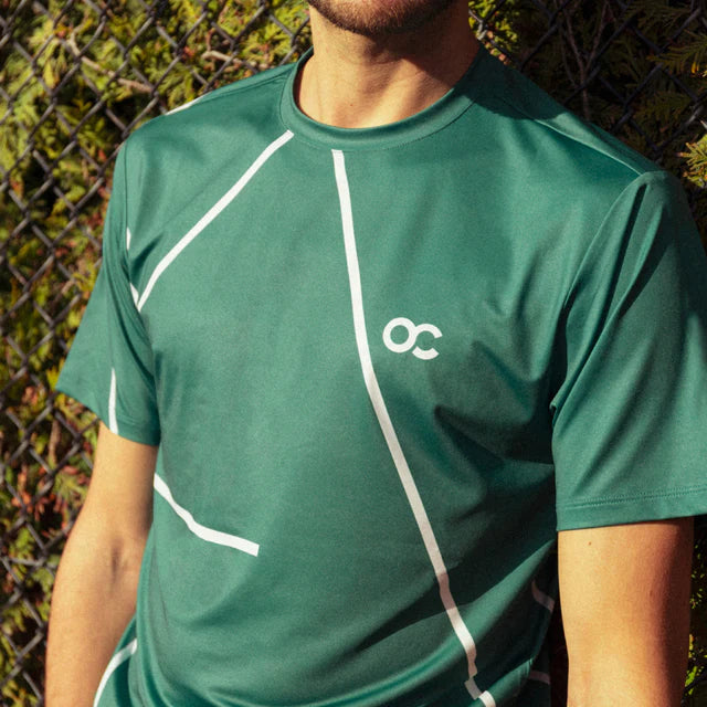 OnCourt Performance Shirt Gravel 1 Groen ingezoomd
